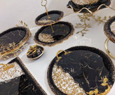 ظروف پذیرایی مشکی طلایی رزینی