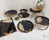 طوفان پذیرایی لوکس مشکی طلایی