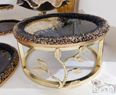 شیرینی خوری مشکی طلایی رزینی کیک خوری مشکی طلایی لوکس