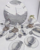 ظروف پذیرایی سفید طوسی