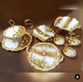 سینی سفید طلایی