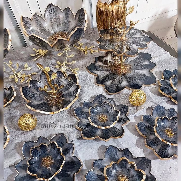 میوه خوری رزینی مشکی طلایی