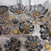 سرویس ظروف پذیرایی رزینی مشکی طلایی