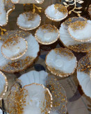 ظروف سفید طلایی رزینی