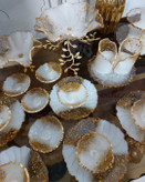 سرویس ظروف پذیرایی سفید طلایی رزینی