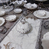 سینی قندان سفید نقره ای رزینی