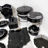 سرویس پذیرایی مشکی نقره ای طرح سنگ رزینی