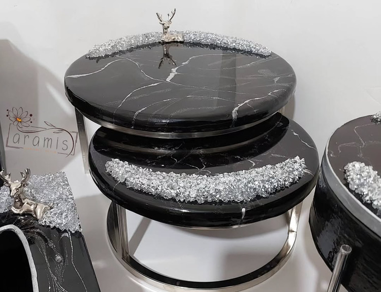 استند دوقلو مزه مشکی نقره ای گوزن رزینی