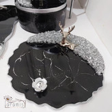 جا عودی مشکی نقره ای رزینی