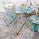 سرویس پذیرایی فیروزه ای طلایی سفید