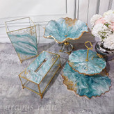 سرویس پذیرایی فیروزه ای طلایی سفید