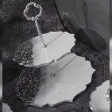 شیرینیخوری دوطبقه رزینی سفید نقره ای