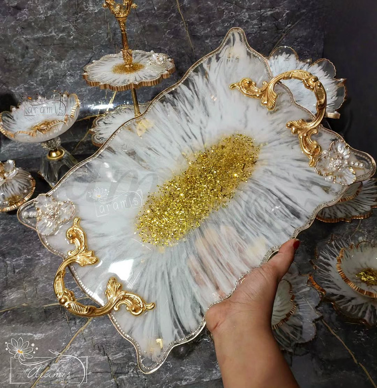 سینی پذیرایی سفید