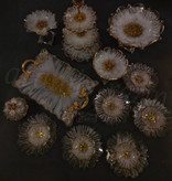 سرویس ظروف پذیرایی رزینی سفید طلایی