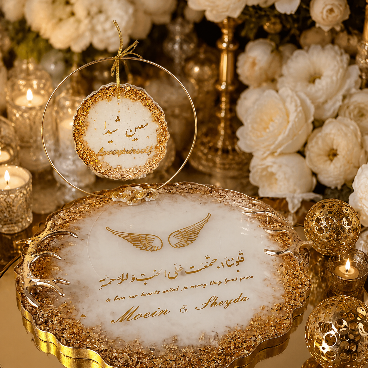 سینی و استند خواستگاری و حلقه رزینی